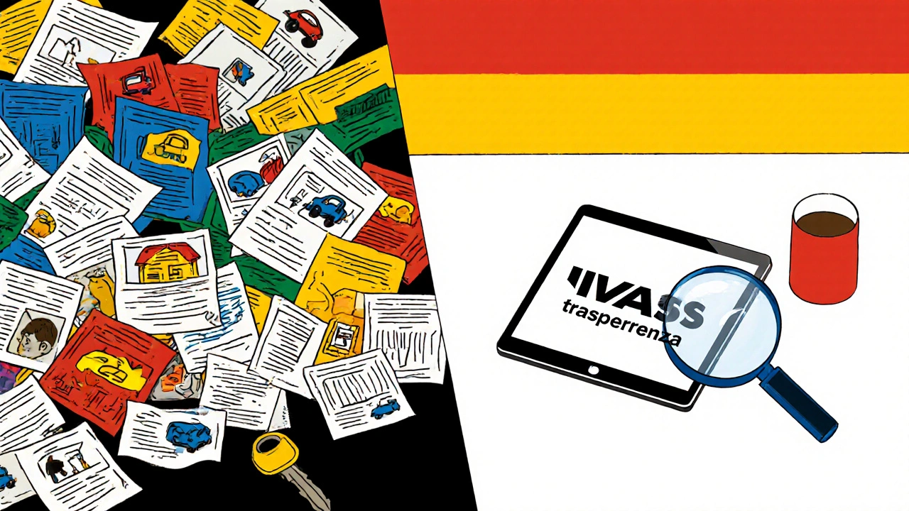 Confronto tra dati incompleti e trasparenza con simboli geometrici in stile De Stijl.