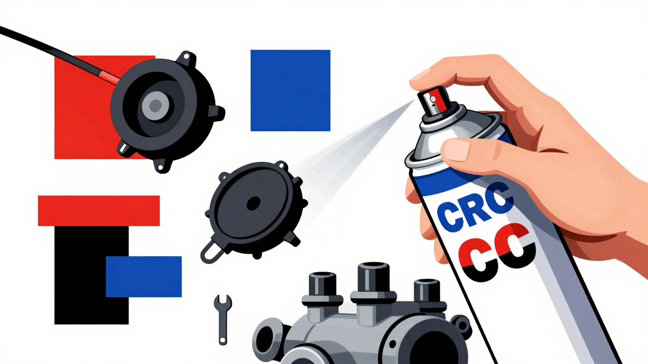 Pulizia del corpo farfallato con strumenti stilizzati in stile De Stijl e colori primari.