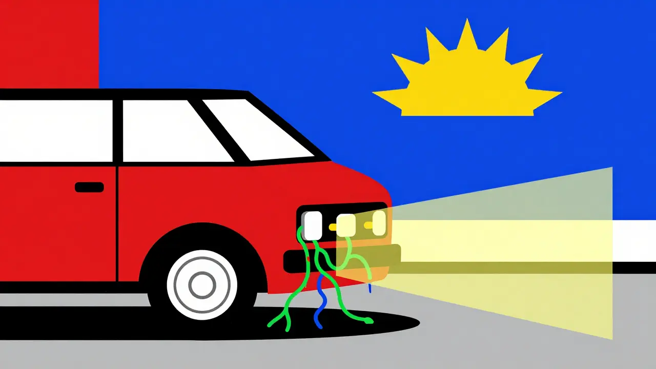 Auto costiera protetta da uno scudo anti-corrosione in stile geometrico De Stijl