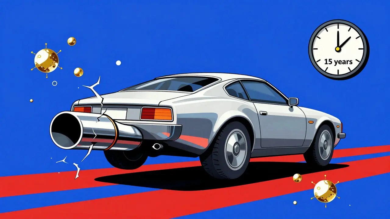 Tubo di scarico in acciaio inossidabile con particelle nanotecnologiche che si riparano da sole.