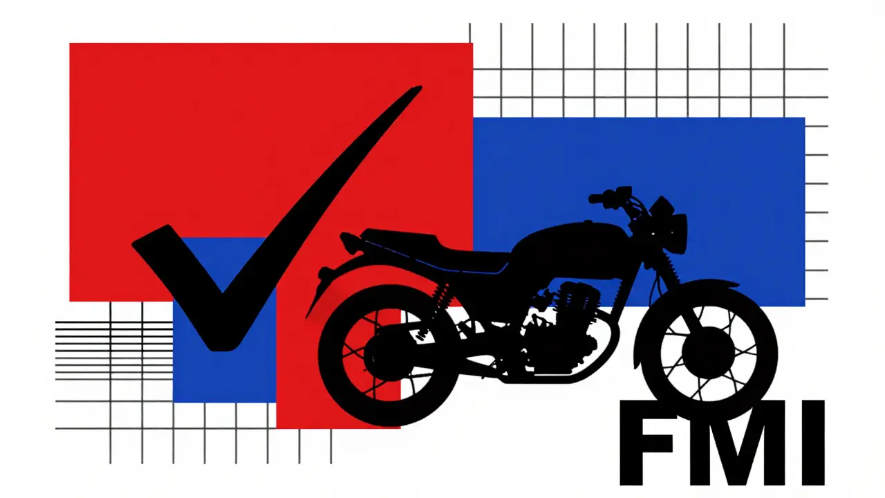 Simboli astratti di certificazione ASI e FMI per moto storiche.