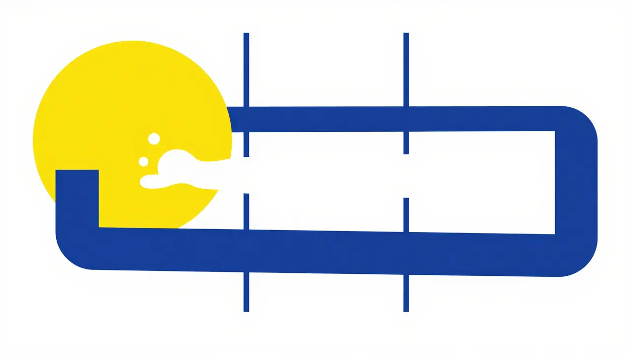 Rappresentazione astratta di bolle di vapore in un circuito frenante.