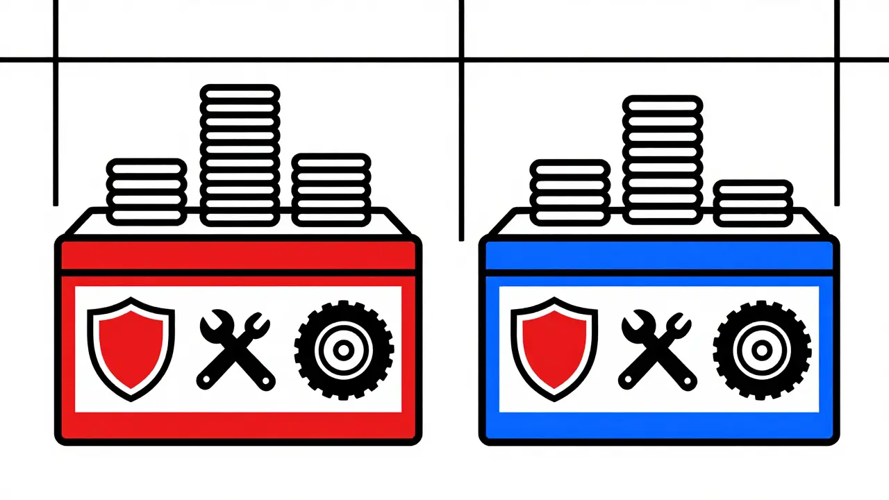 Illustrazione De Stijl che mostra servizi identici con anticipi diversi