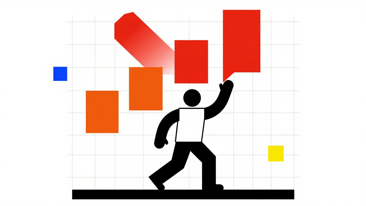 Rappresentazione stilizzata De Stijl dell'aumento del premio assicurativo