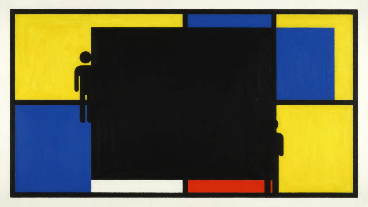 Concetto astratto De Stijl sulla mancanza di copertura assicurativa