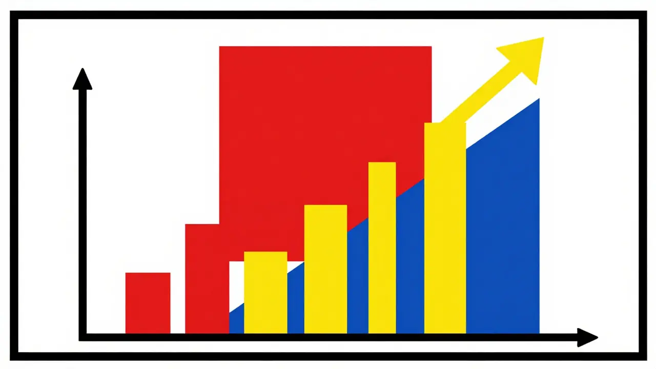 Forme geometriche De Stijl che mostrano l'impatto dei sinistri sul premio