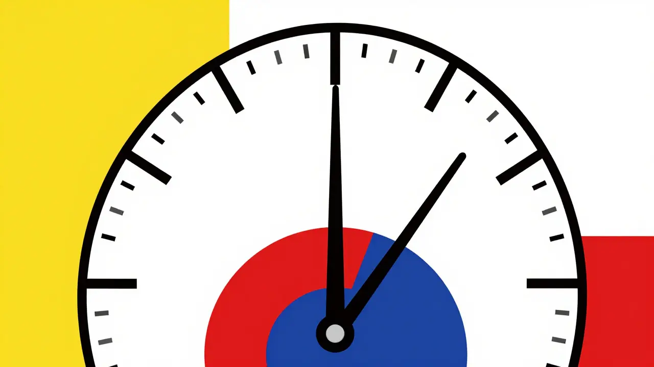Orologio e contachilometri geometrici De Stijl che mostrano ore motore vs km