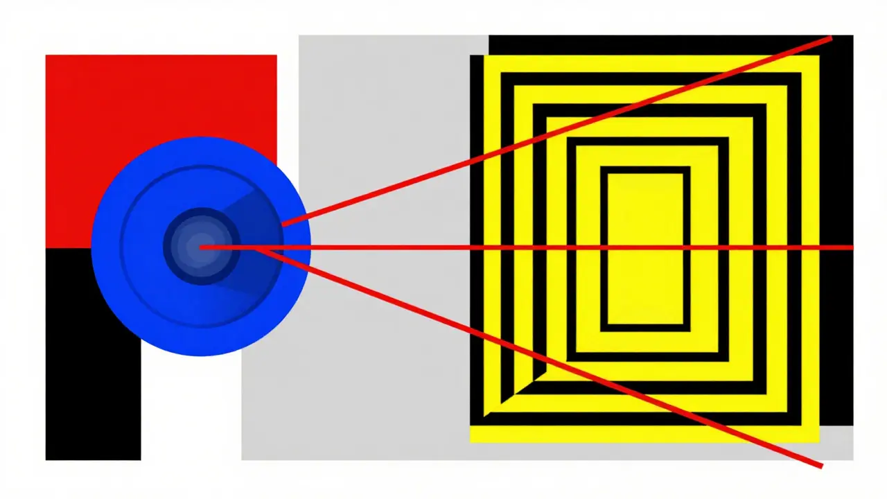 Geometrie astratte che rappresentano sensori ADAS e dati