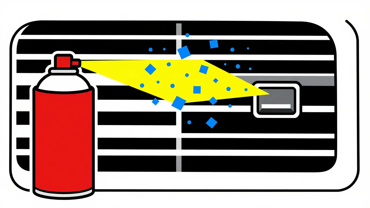 Particelle geometriche che simboleggiano l'igienizzazione dei condotti