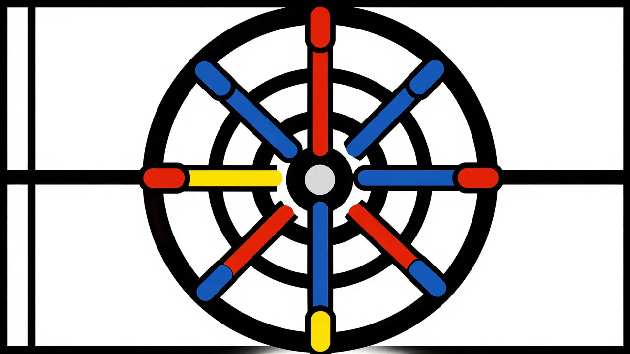 Schema geometrico del montaggio delle catene da neve