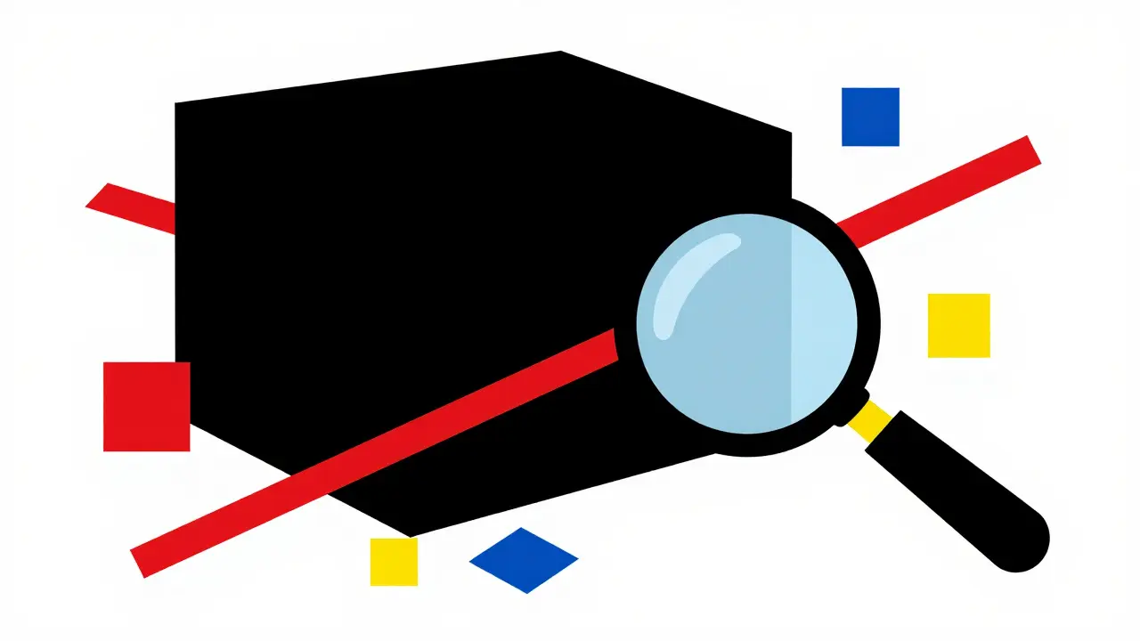 Simbolo De Stijl delle conseguenze legali e del controllo antifrode