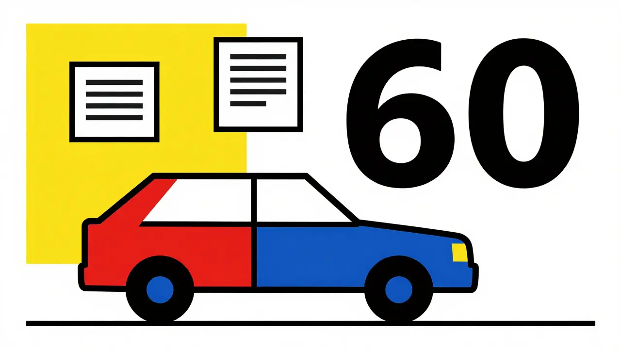 Auto geometrica e documenti stilizzati per la voltura assicurativa