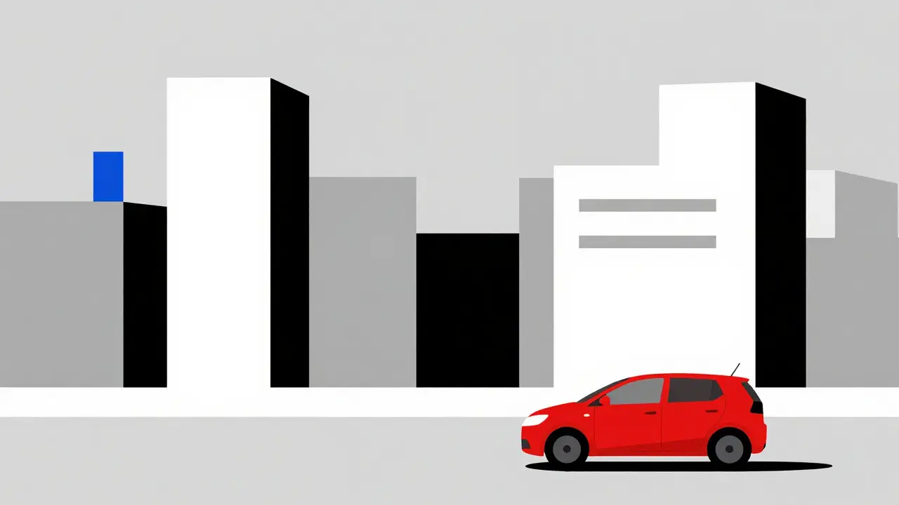 Città silenziosa con auto rispettosa delle nuove norme acustiche