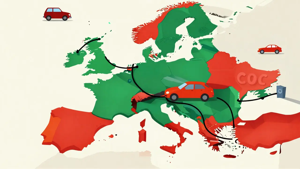 Mappa geometrica dell'Italia collegata ad altri paesi europei per il trasporto