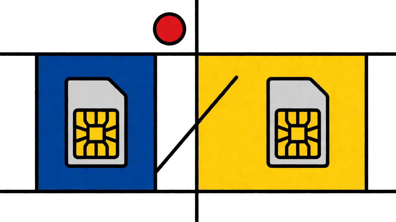 Arte geometrica che rappresenta la portabilità del numero di telefono mobile