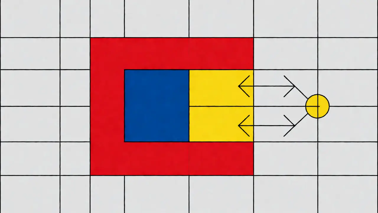 Grafica geometrica De Stijl che mostra la suddivisione del premio assicurativo tra parte usata e rimborso.